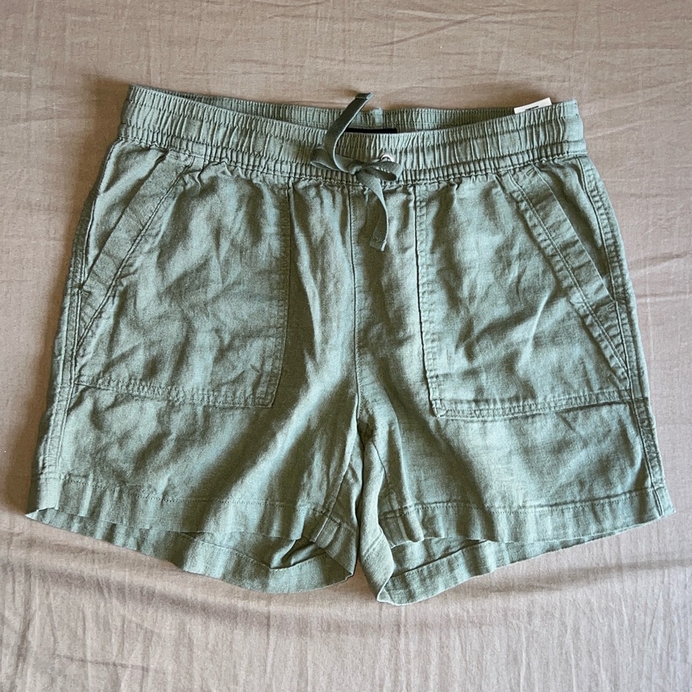 Nautica Olive Green Linen Women's Shorts